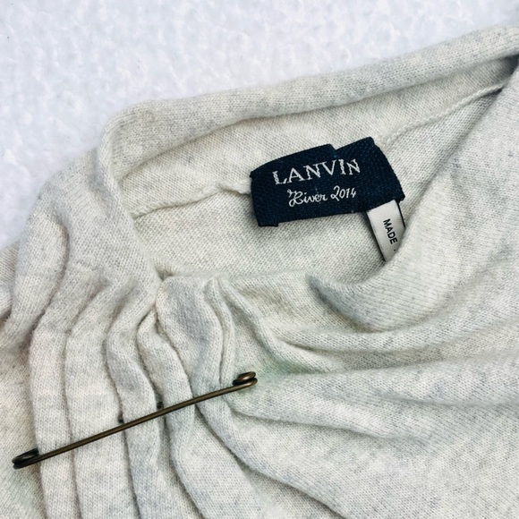 LANVIN • River 2014 Grey 100% Wool Clothespin Knit Pullover Sweater - Picture 11 of 13